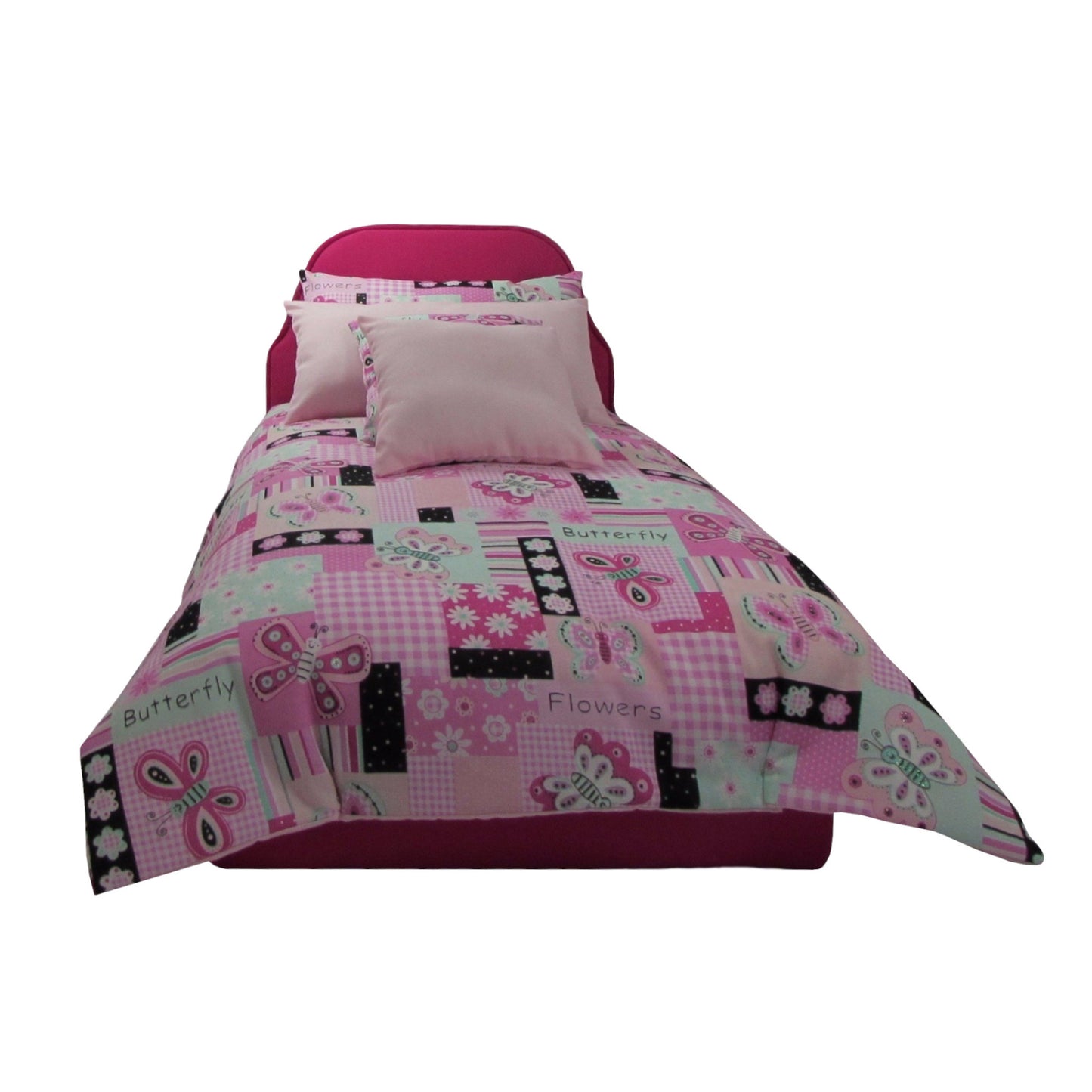 Pink Patchwork Doll Bedding for 18-inch dolls Second view