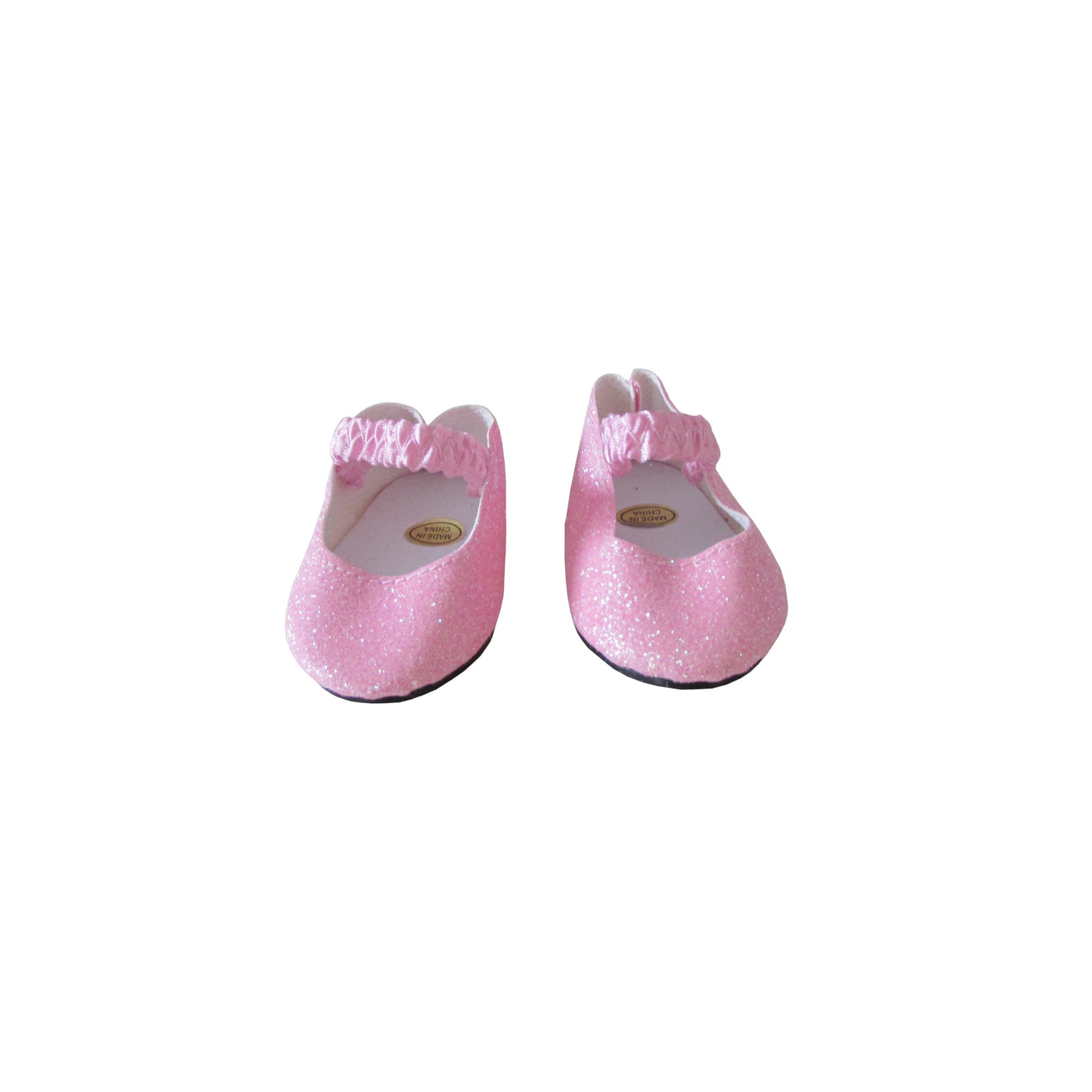 Pink Sparkle Shoes with Straps for 18-inch Dolls