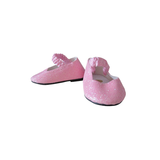 Pink Sparkle Shoes with Straps for 18-inch Dolls