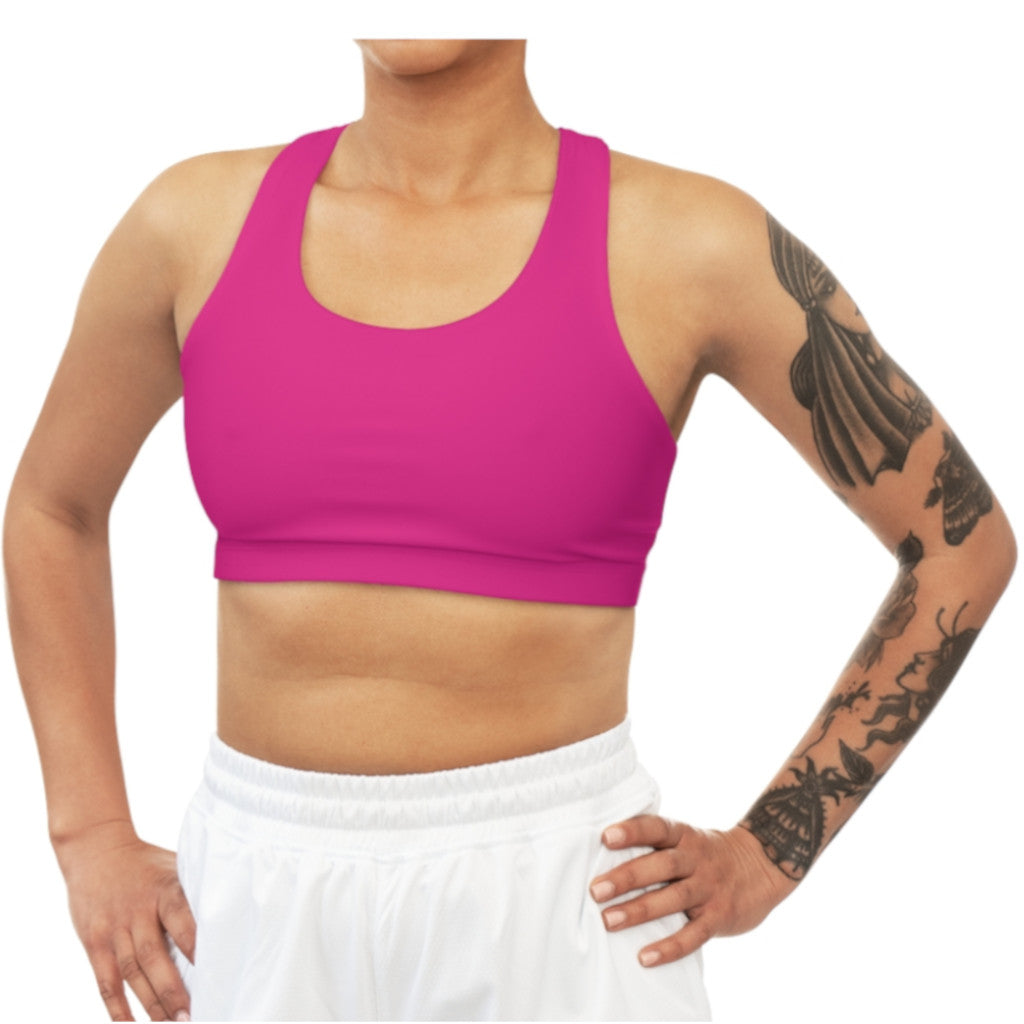 Pink Seamless Sports Bra