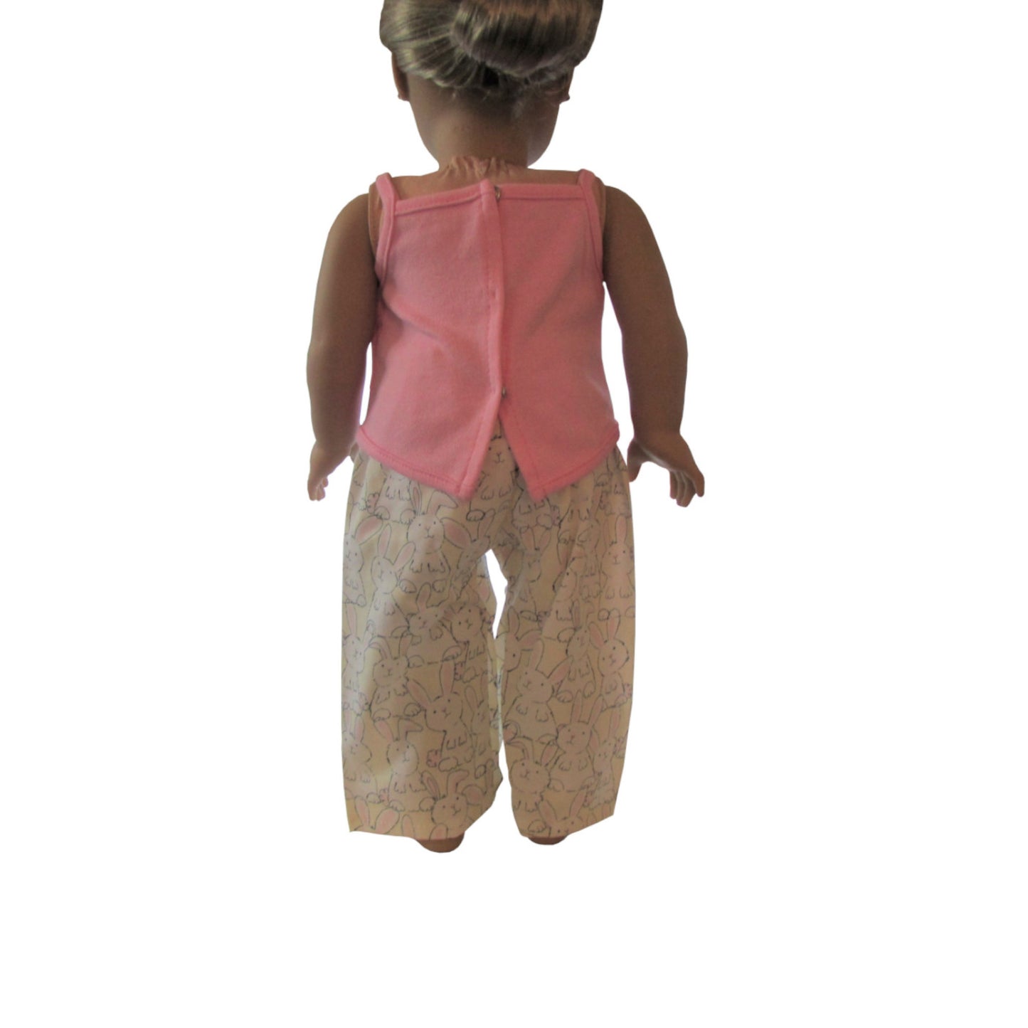 Pink Tank Top and Bunny Sleeping Pants for 18-inch dolls