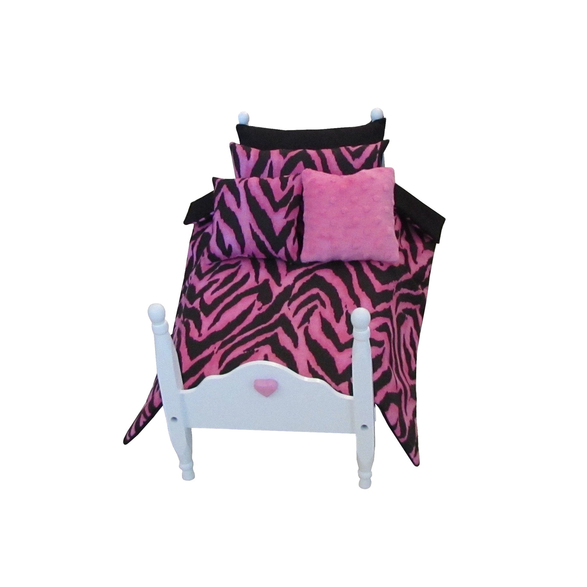 Pink Tiger Doll Comforter Set with Reversible Black for 18-inch dols Second view
