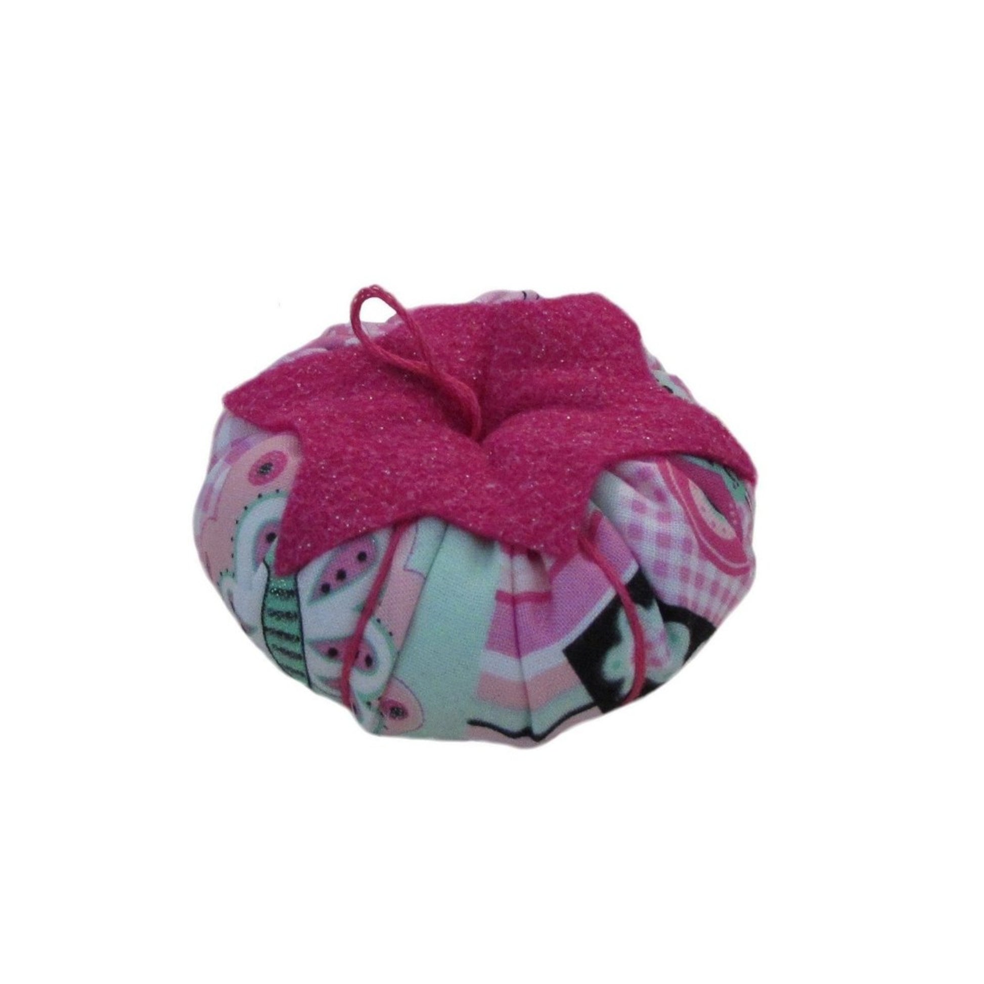 Pink Top Butterfly Print Tomato Pincushion