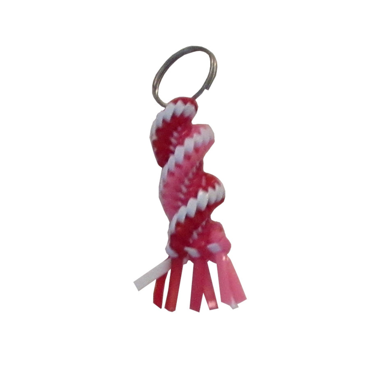 Pink, Red, and White Plastic Lacing Key Chain