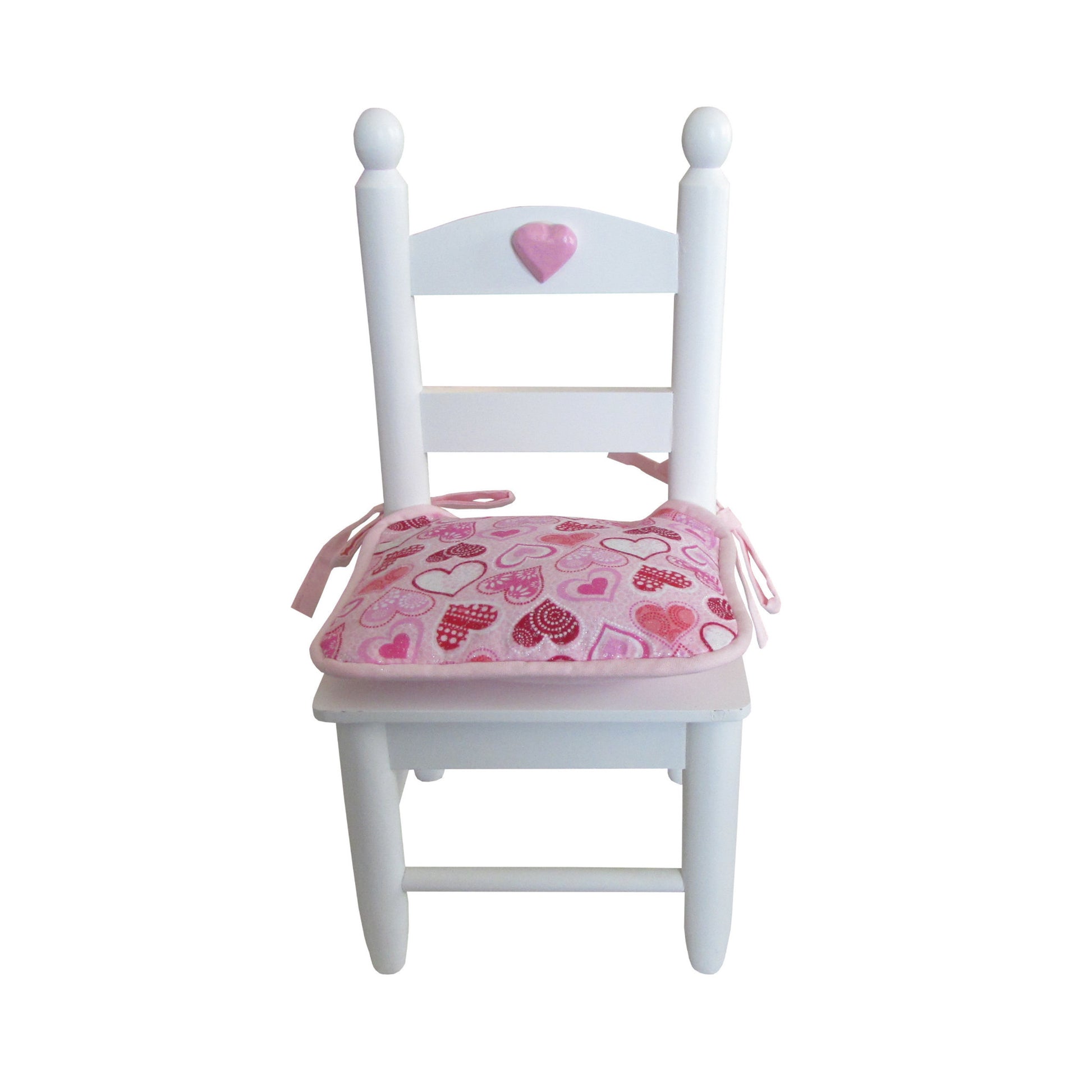Pink and Red Hearts Doll Chair Cushion for 18-inch dolls