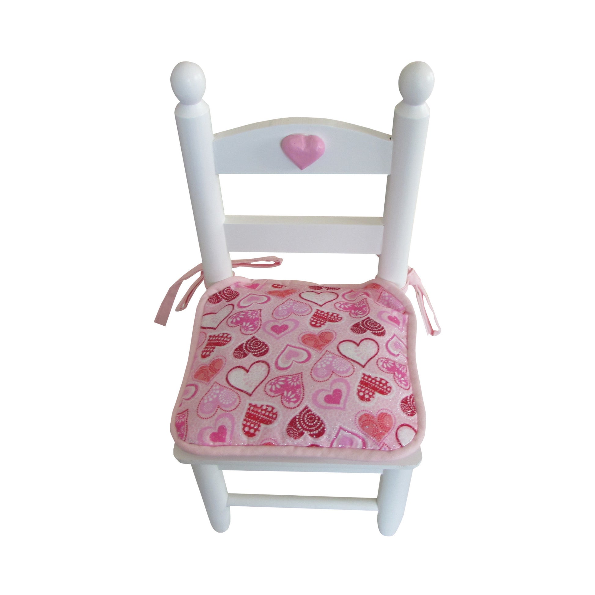 Pink and Red Hearts Doll Chair Cushion for 18-inch dolls Second view