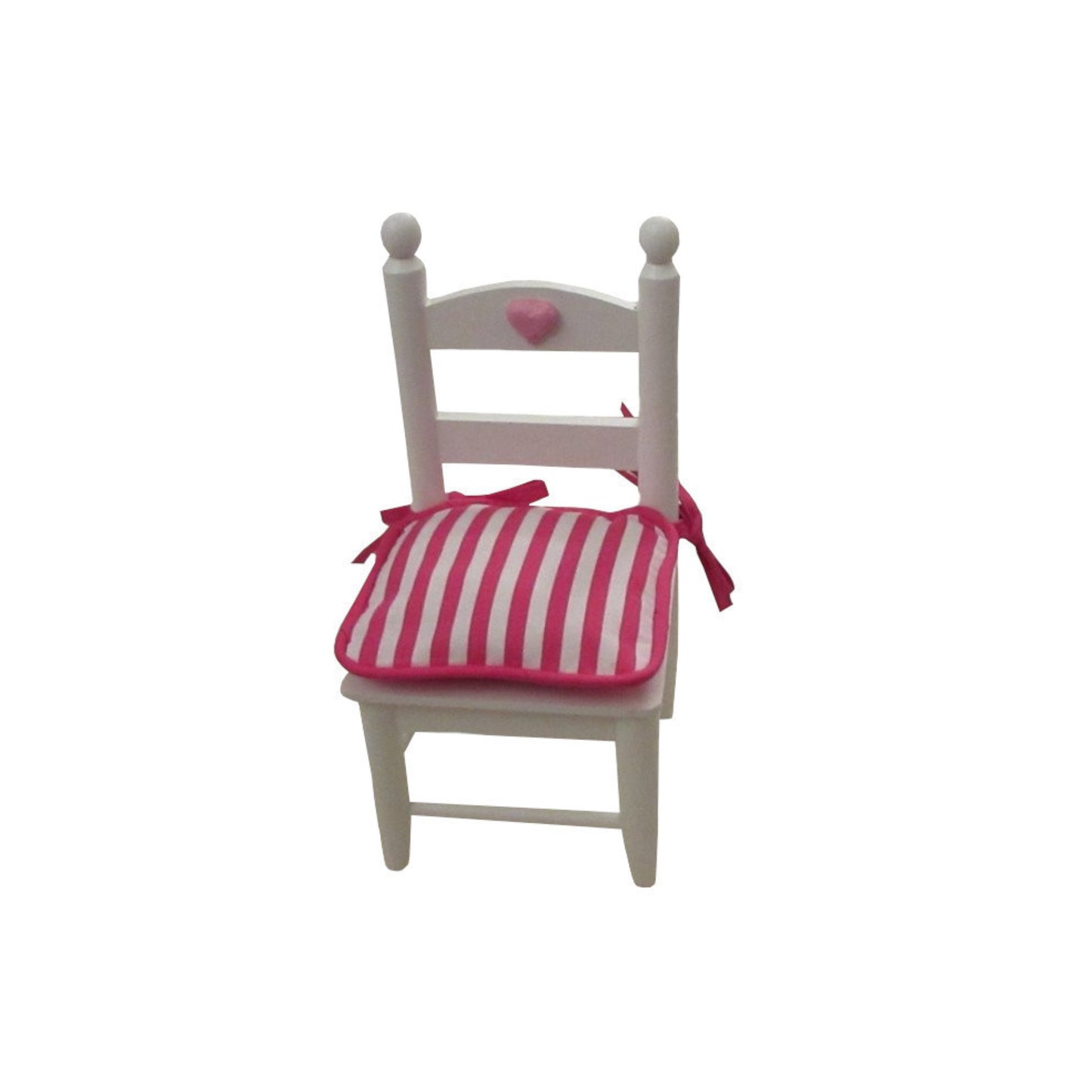 Pink and White Stripes Doll Chair Cushion for 18-inch dolls