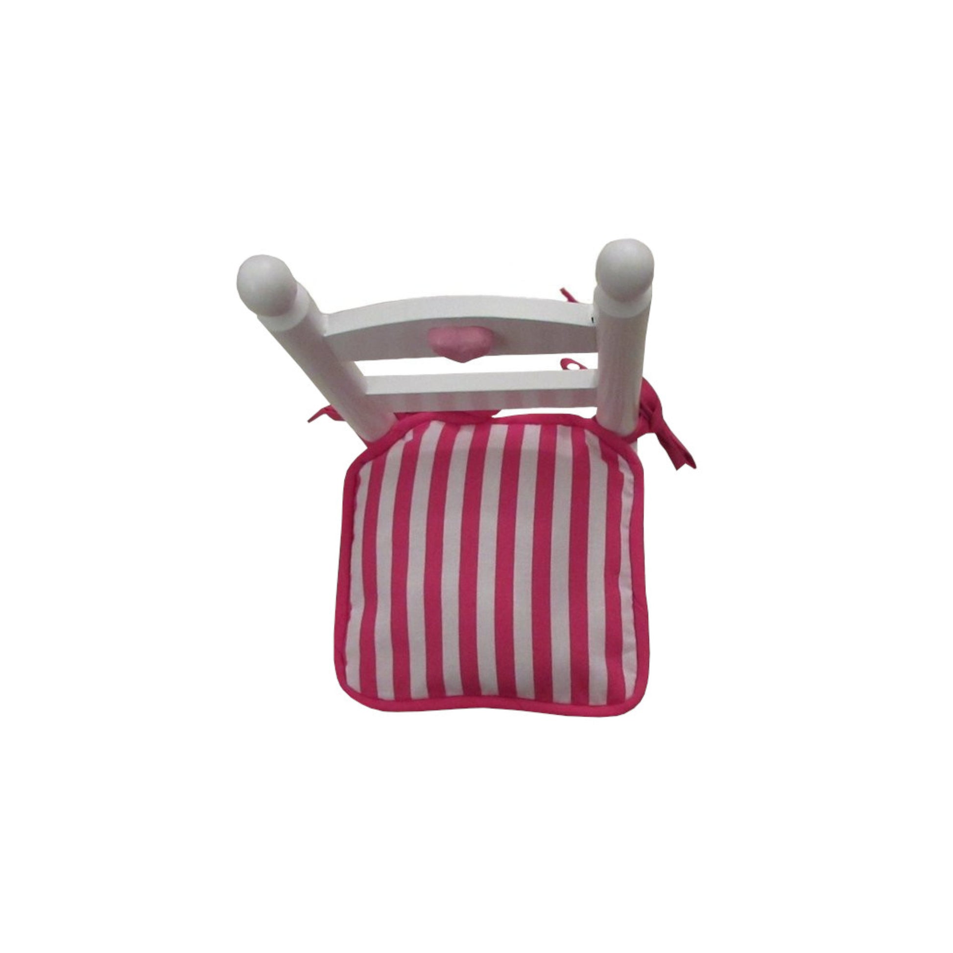 Pink and White Stripes Doll Chair Cushion for 18-inch dolls Second view