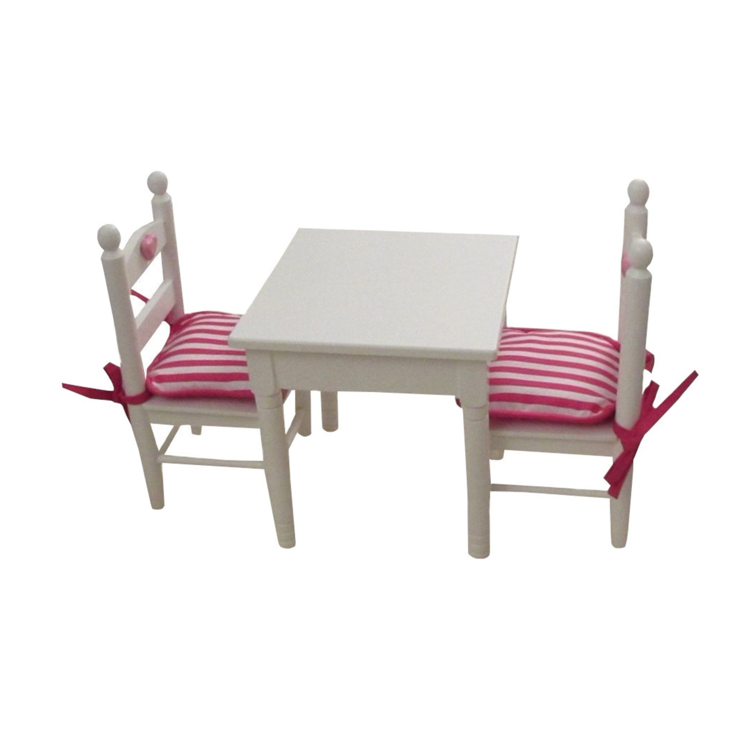 Pink and White Stripes Doll Chair Cushions for 18-inch dolls