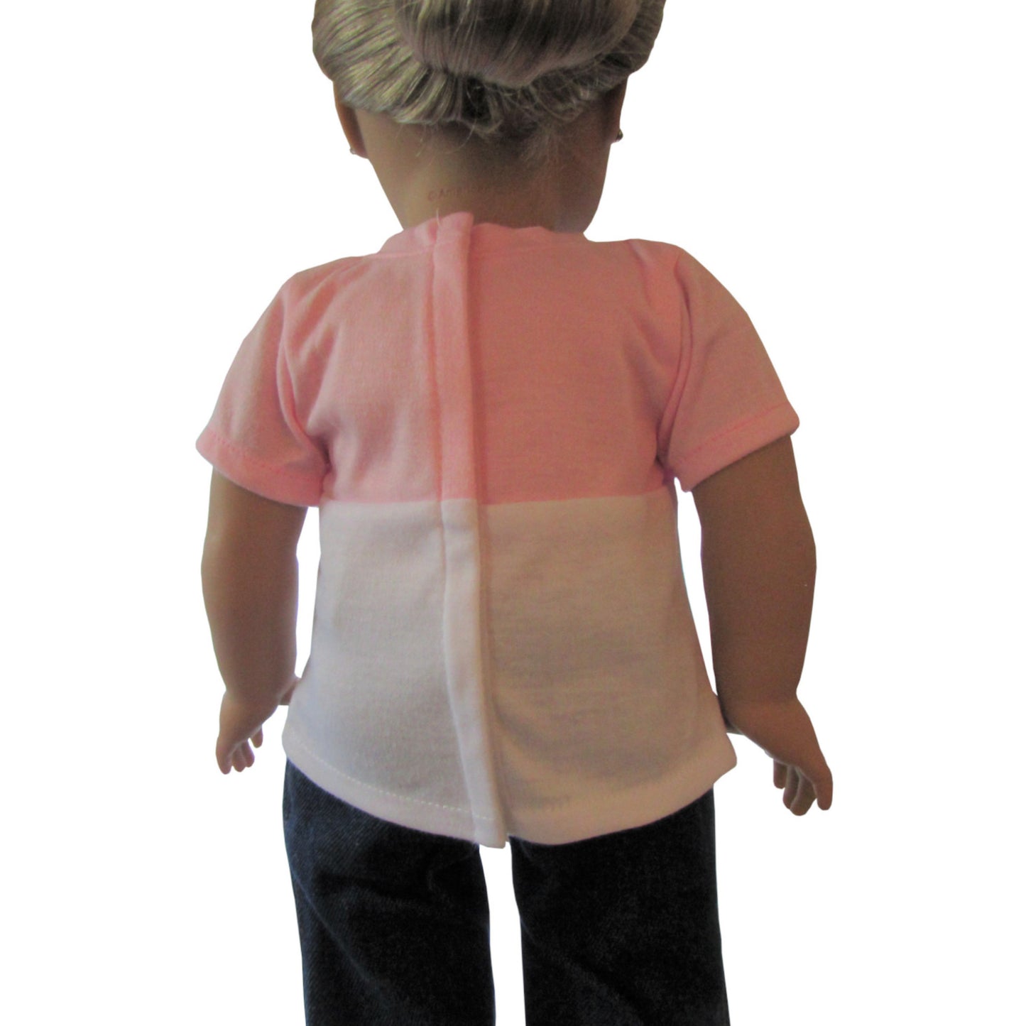 Pink and White T-Shirt for 18-inch dolls