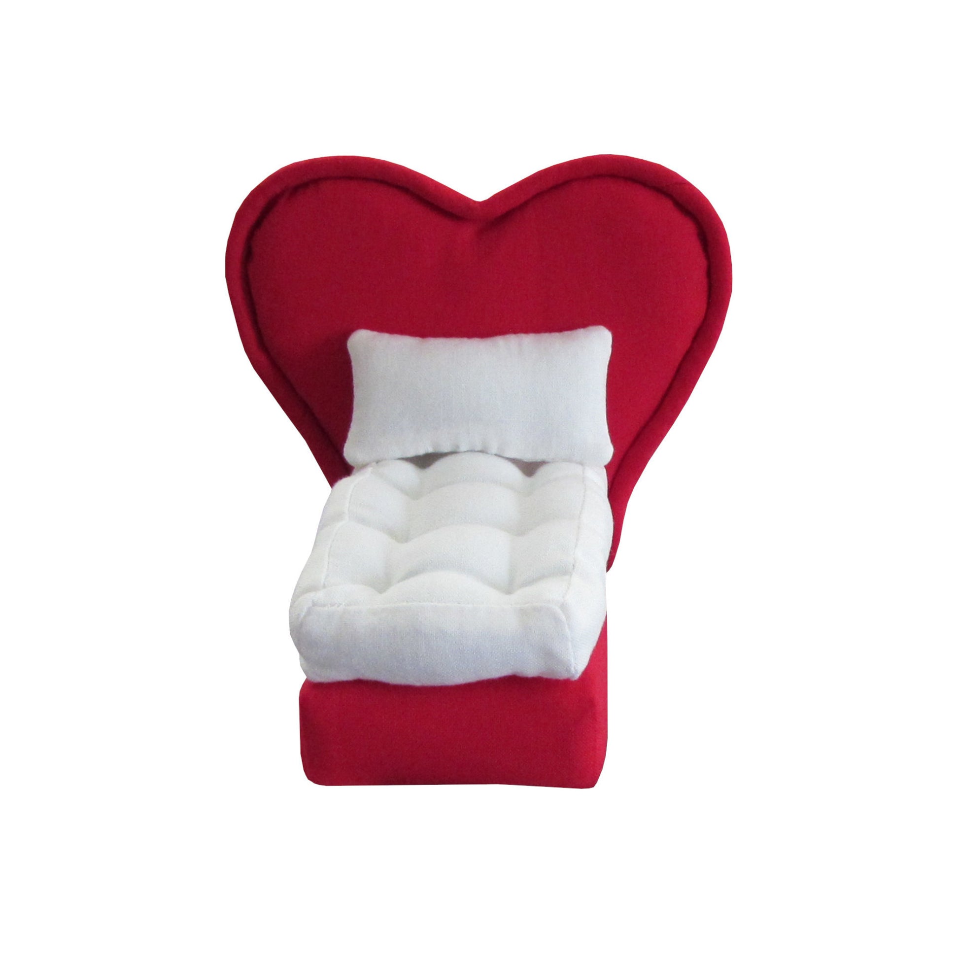 Red Heart Upholstered Doll Bed for 3-inch dolls Second view