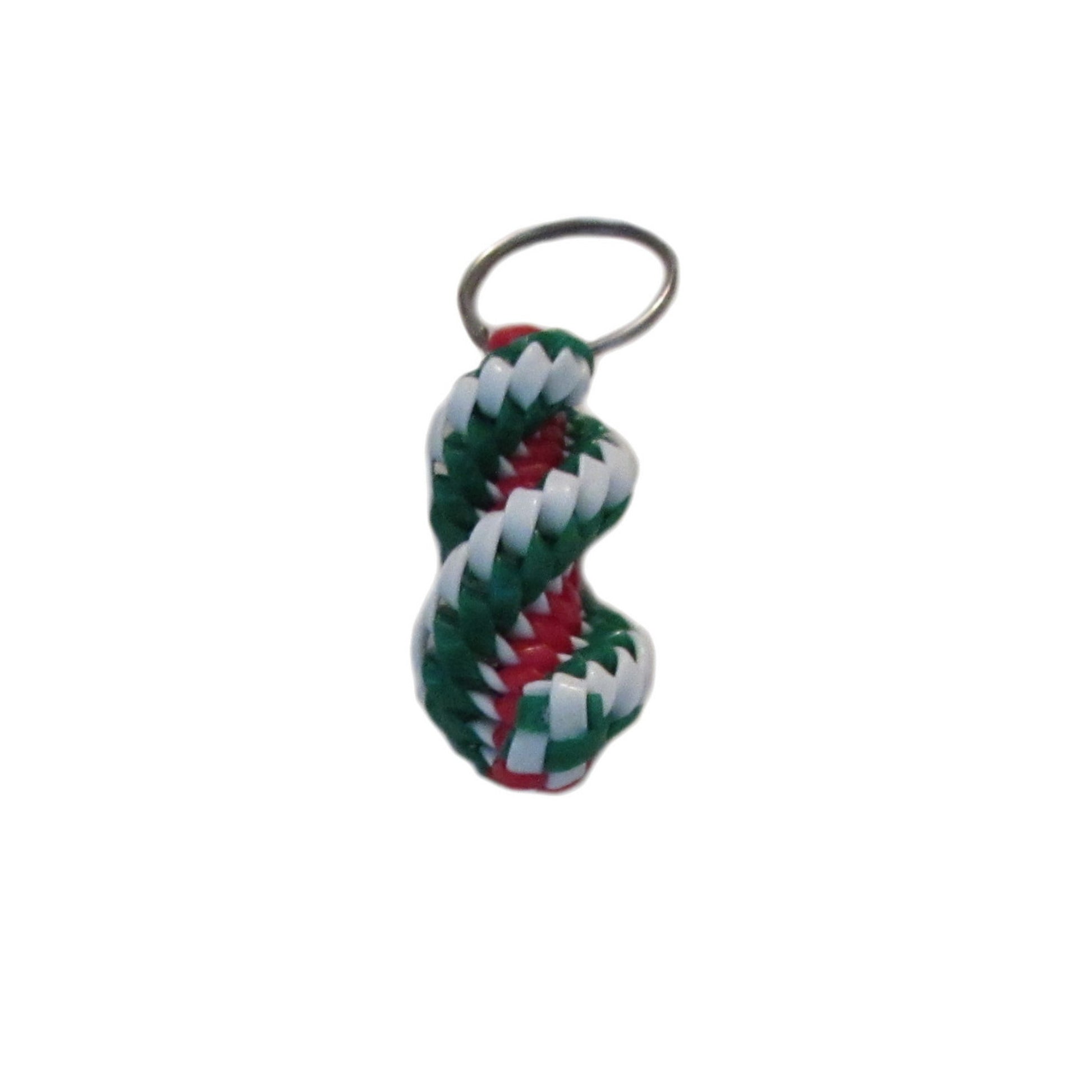 Small Red Green White Plastic Lacing Key Chain