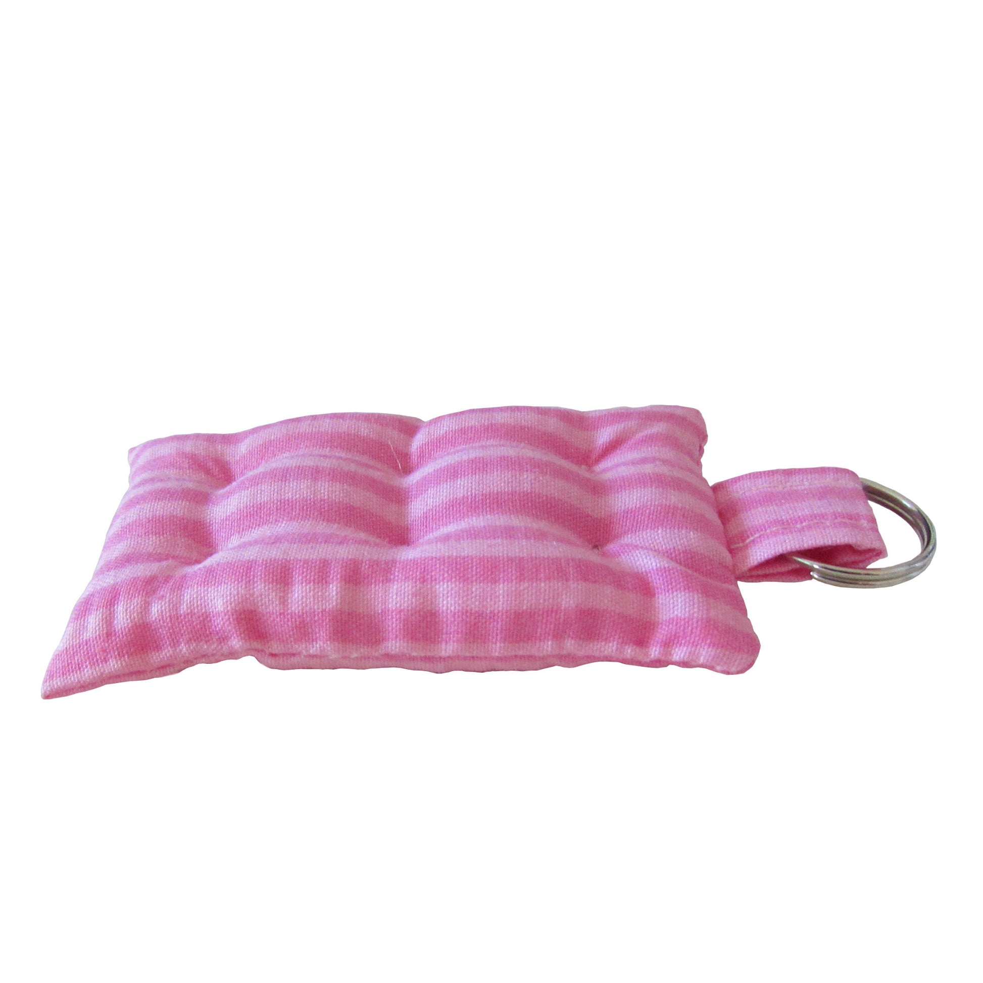 Striped Pink Print Mattress Key Chain Side view