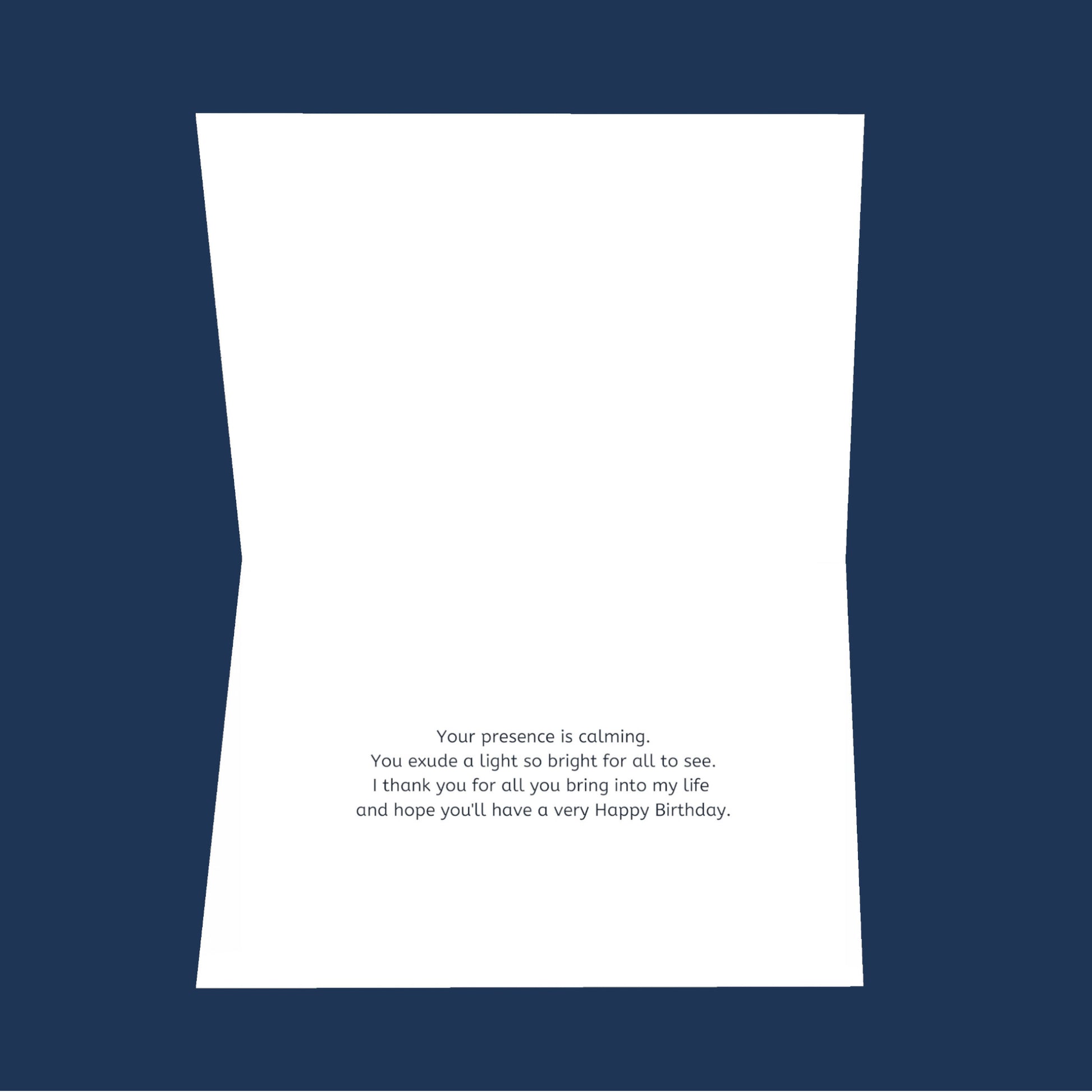 The sound of your voice brings 8.5x5.5 Open Greeting Card