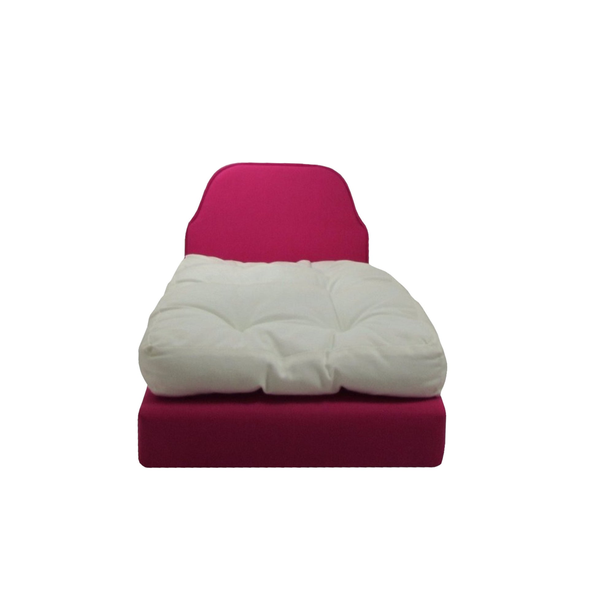 Upholstered Bright Pink Doll Bed for 18-inch dolls Second view