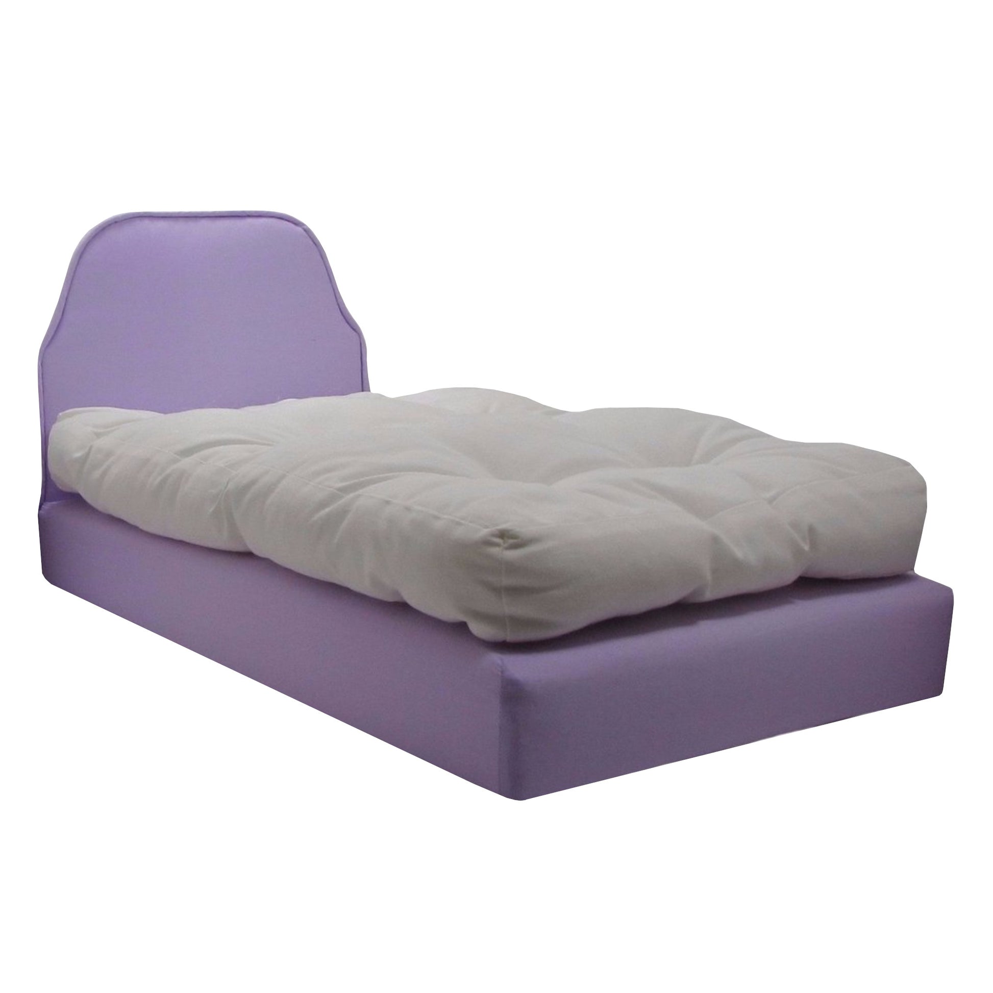 Upholstered Lavender Doll Bed for 18-inch dolls