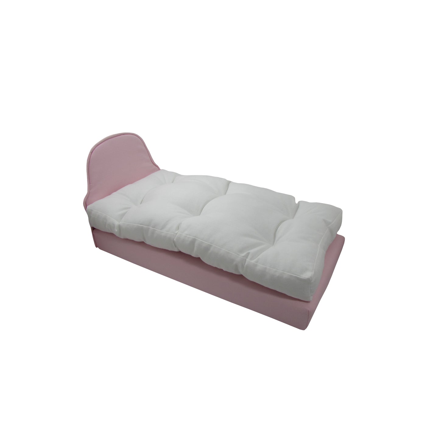 Upholstered Light Pink Doll Bed for 14.5-inch dolls