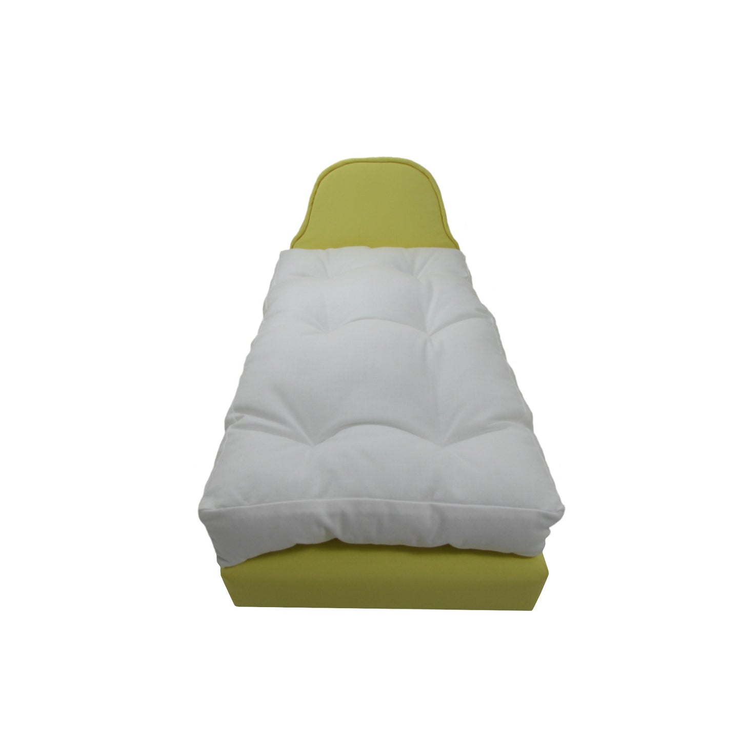 Upholstered Light Yellow Doll Bed for 14.5-inch dolls Second view