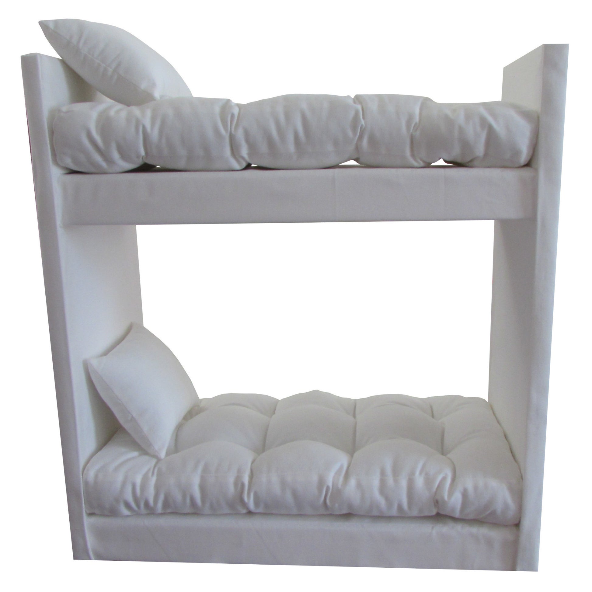 Upholstered White Doll Bunk Bed for 14.5-inch dolls