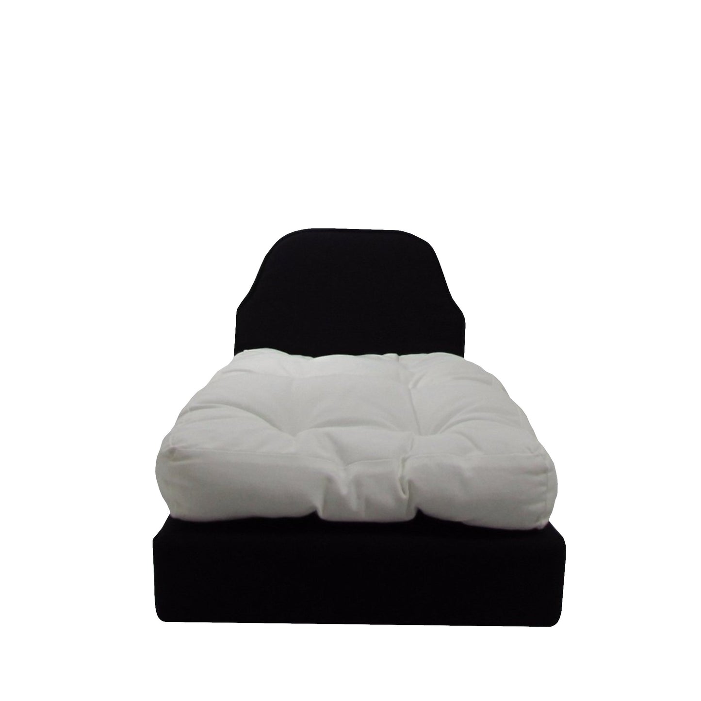 Upholstered Black Doll Bed for 18-inch dolls Second view
