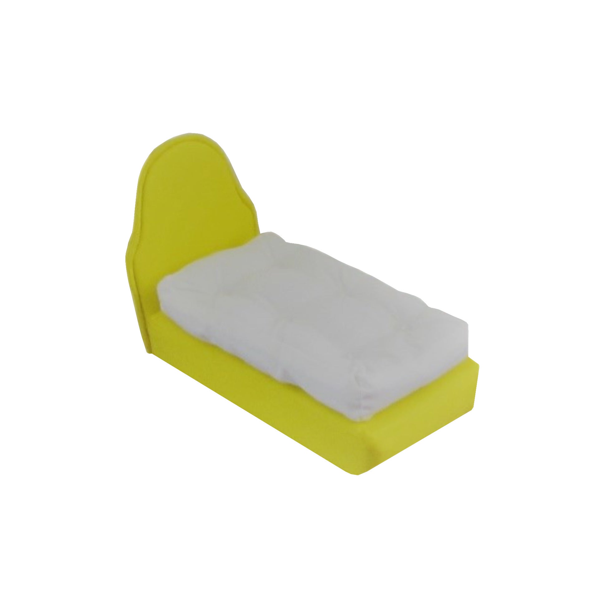 Upholstered Bright Yellow Doll Bed for 6.5-inch dolls