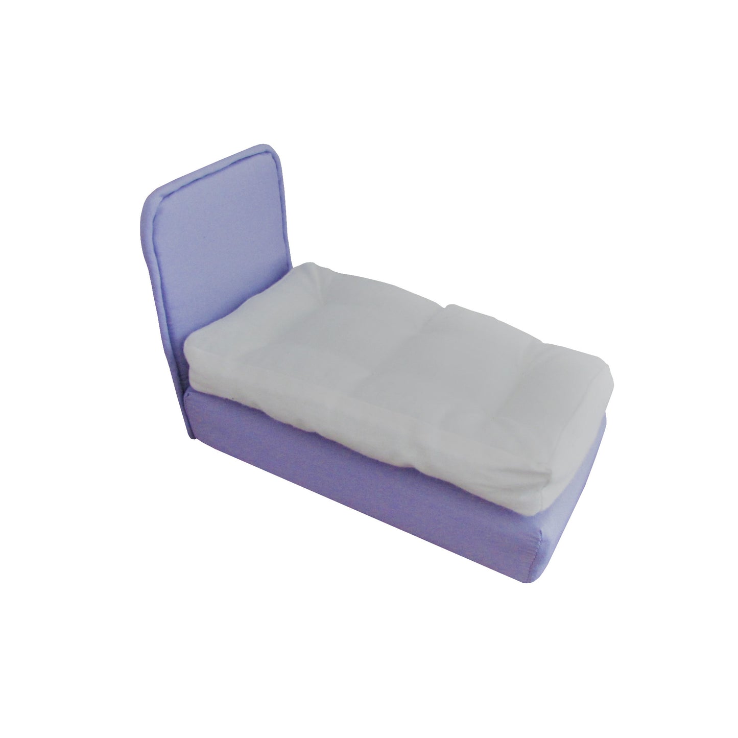 Upholstered Lavender Doll Bed for 6.5-inch dolls