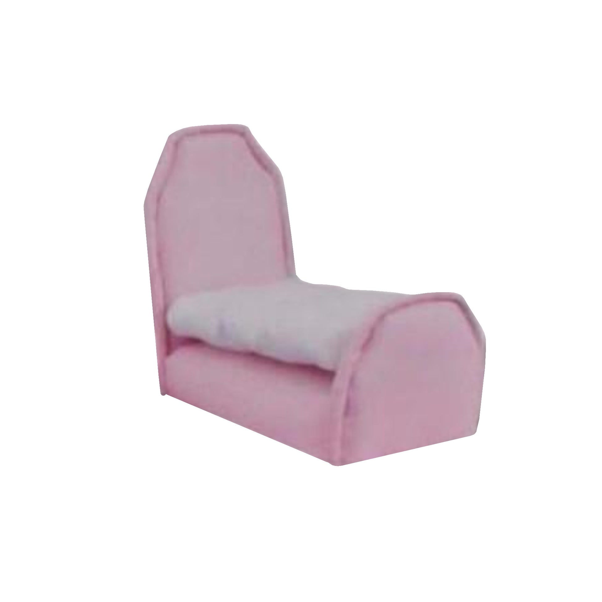 Upholstered Light Pink Doll Bed for 3-inch dolls