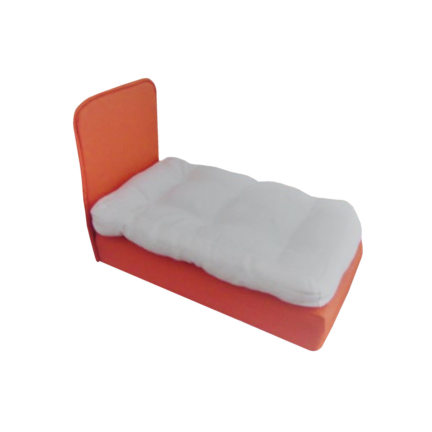 Upholstered Orange Doll Bed for 6.5-inch dolls