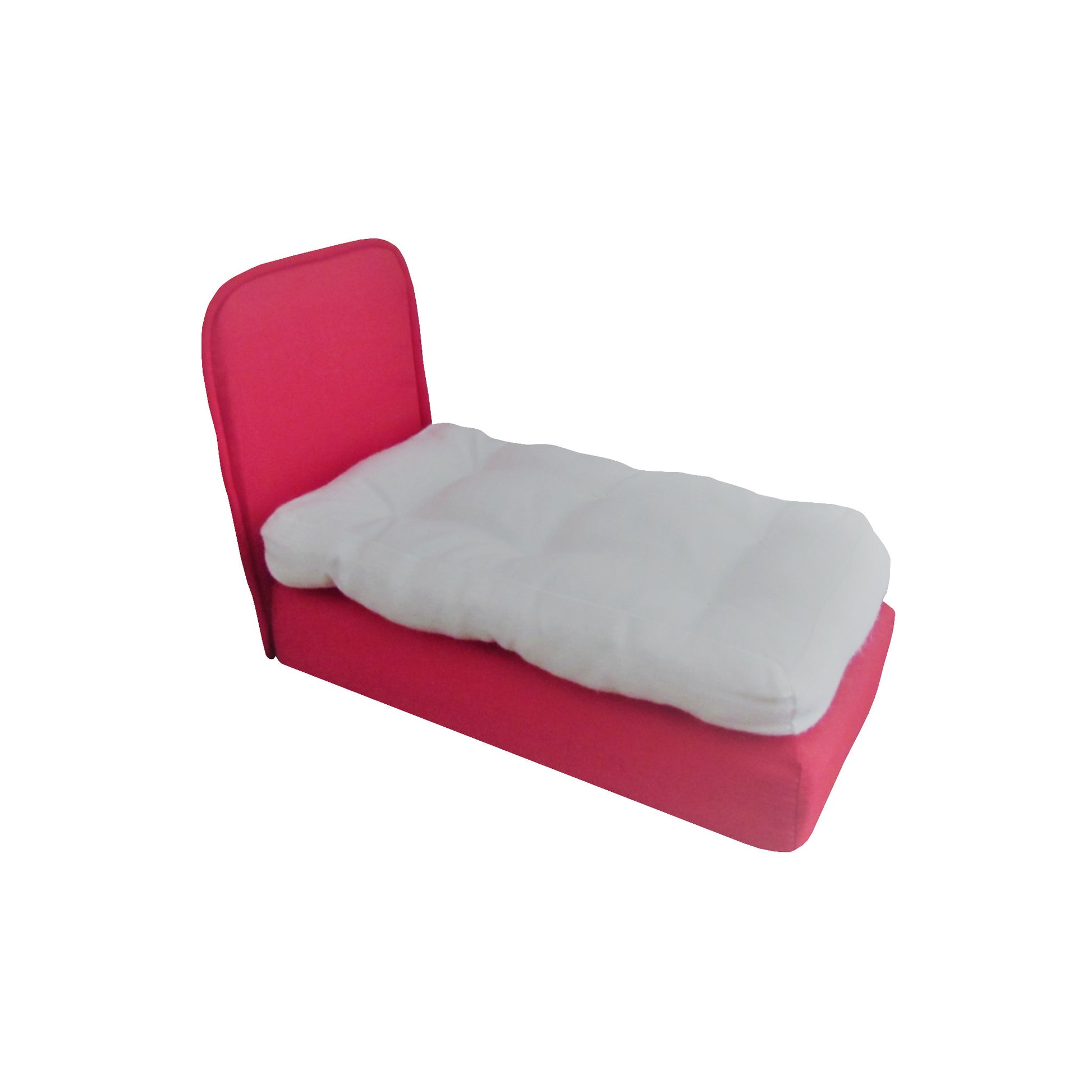 Upholstered Red Doll Bed for 6.5-inch dolls