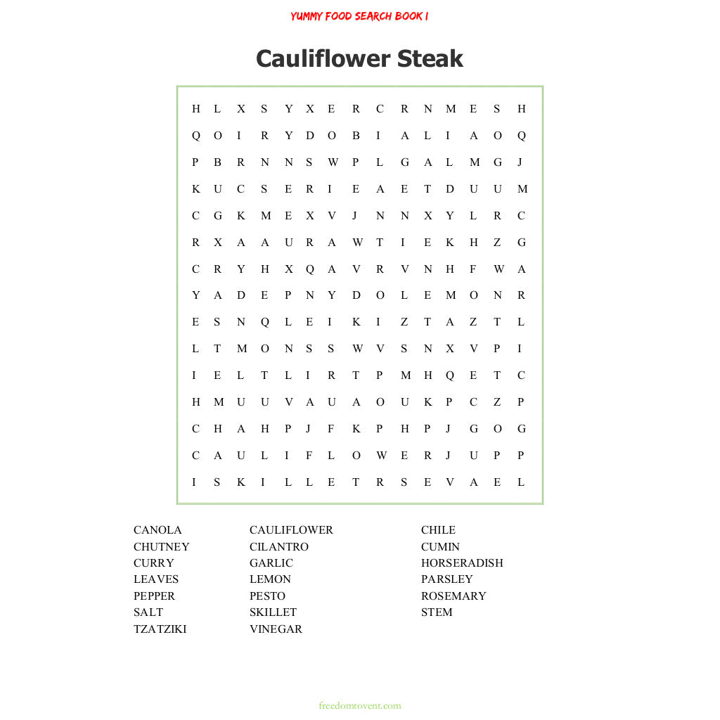 Yummy Food Search Book l Word Search