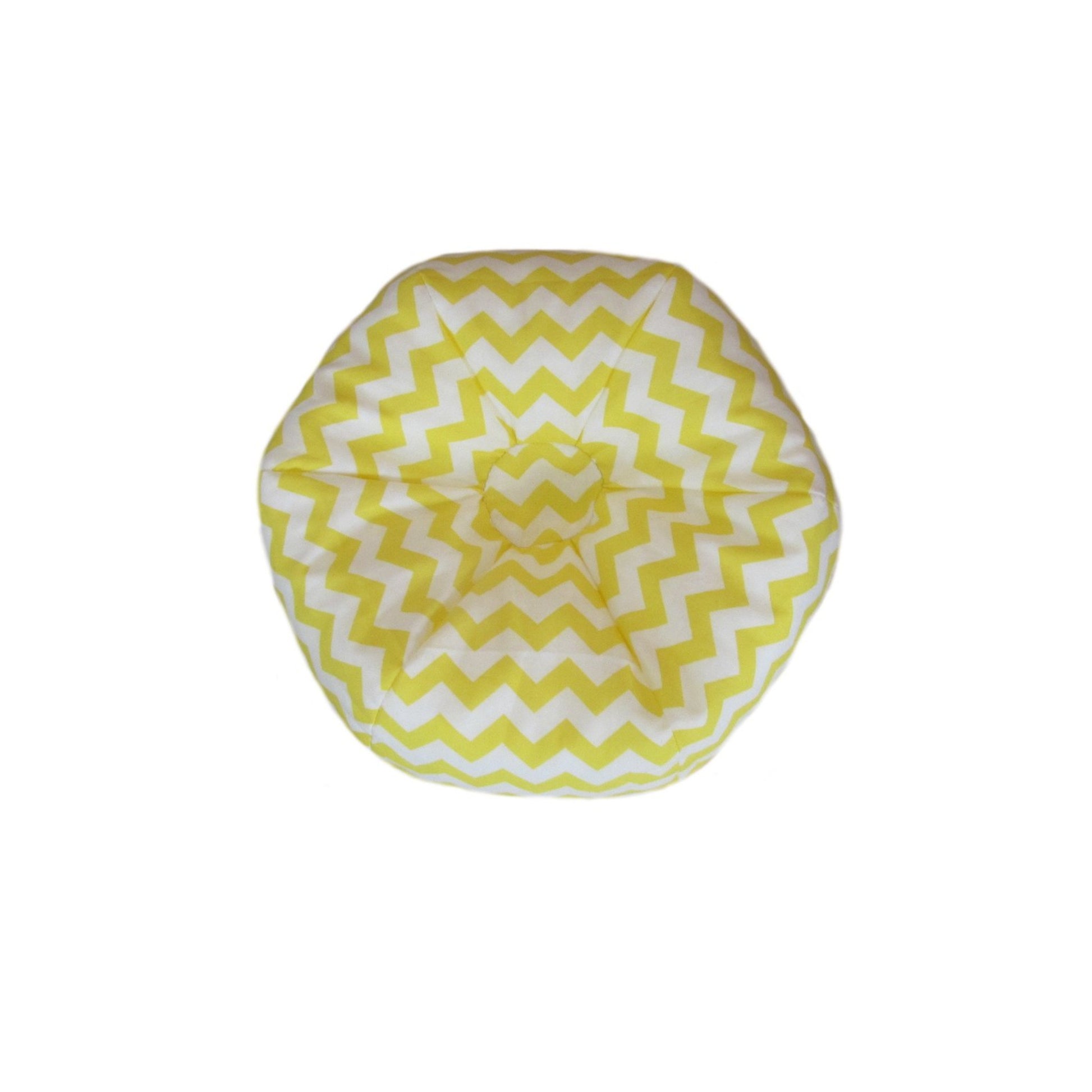 Yellow Chevron Doll Bean Bag Chair for 18-inch dolls without doll