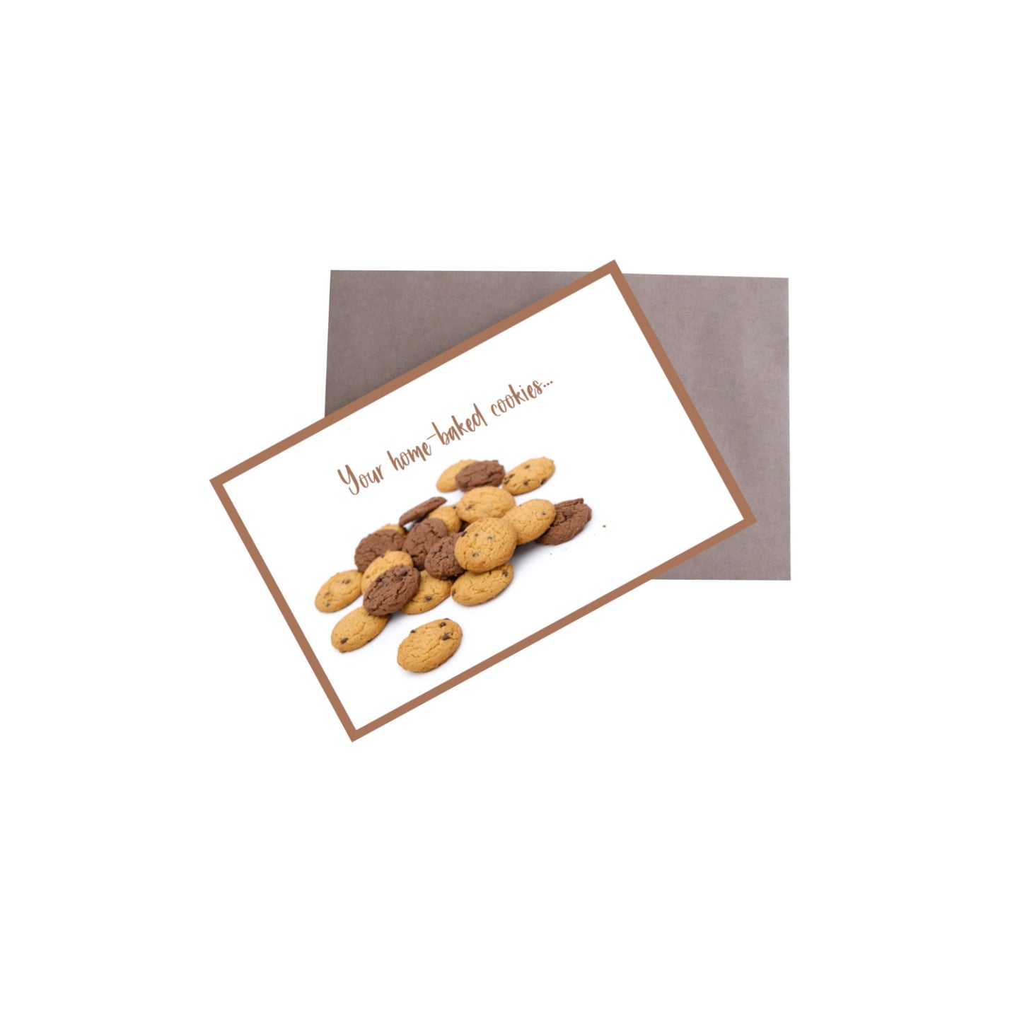Your home-baked cookies 8.5x5.5 Landscape Greeting Card Front with Brown Envelope