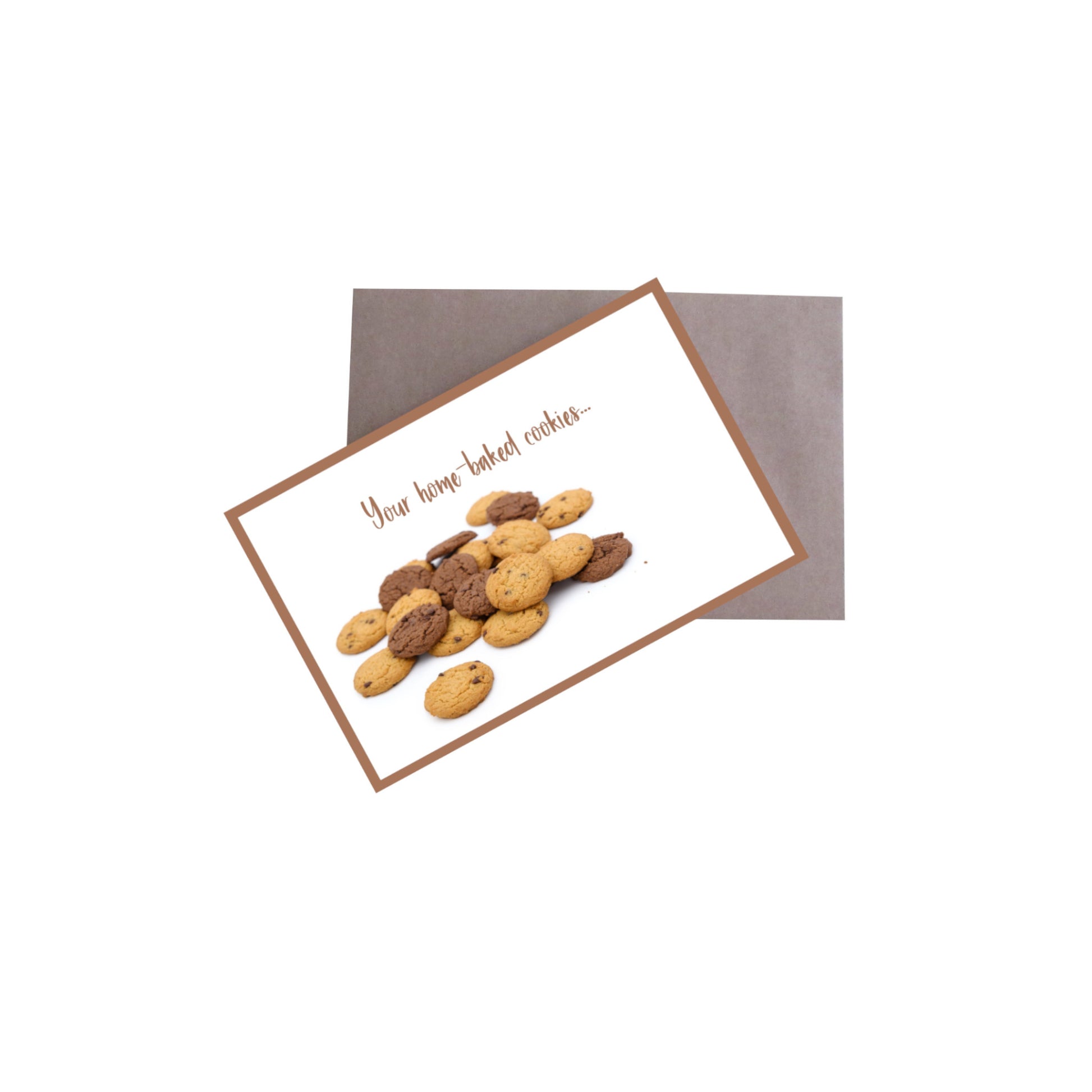 Your home-baked cookies 8.5x5.5 Landscape Greeting Card Front with Brown Envelope