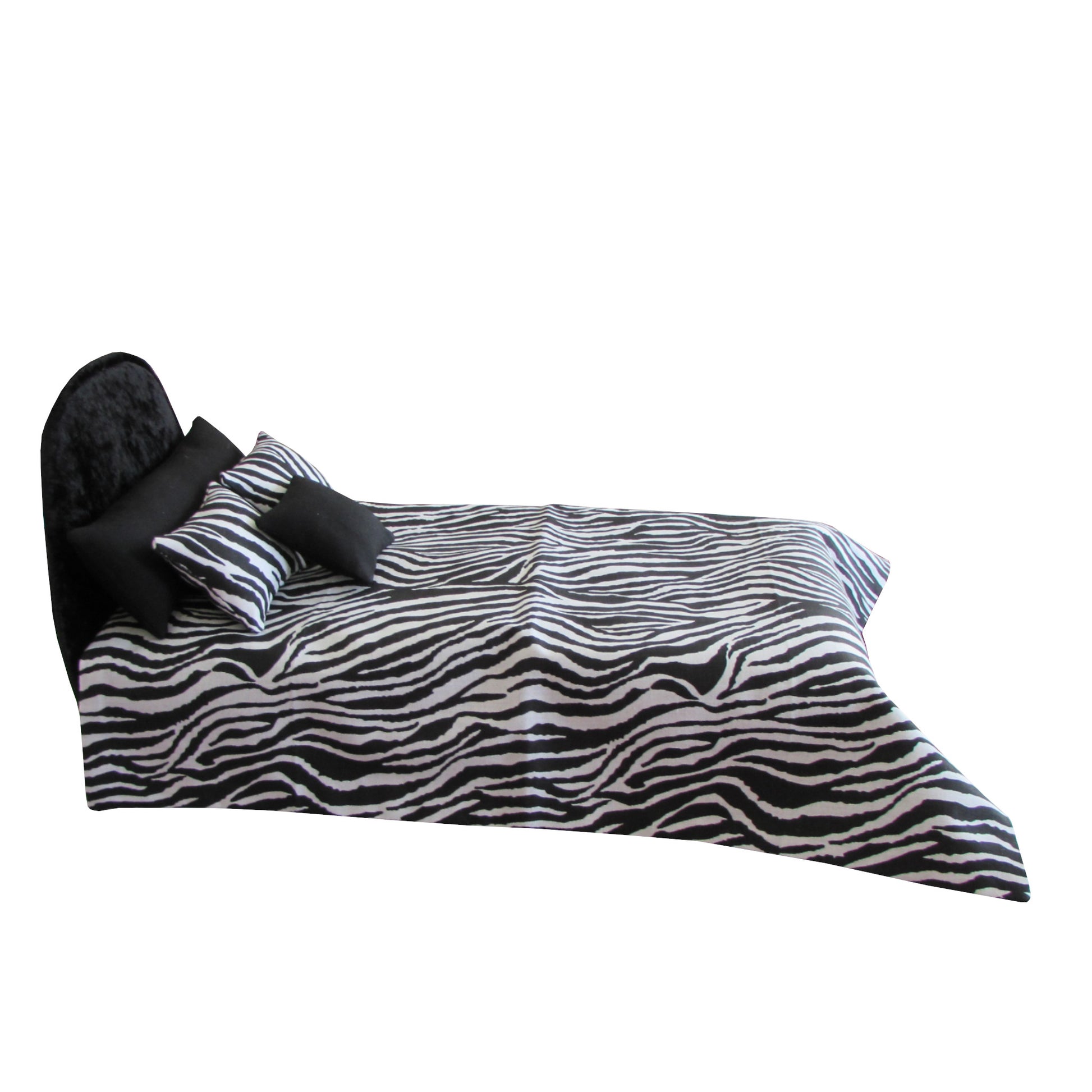 Zebra Print Double Bed Doll Bedding for 11.5-inch and 12-inch dolls