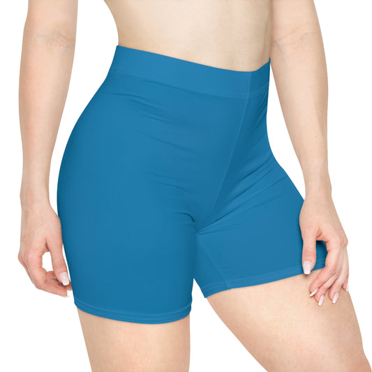 Solid Turquoise Women's Biker Shorts