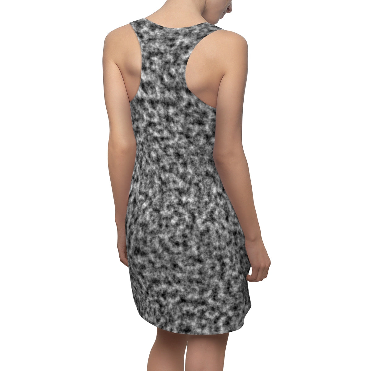 White and Black Clouds Racerback Dress