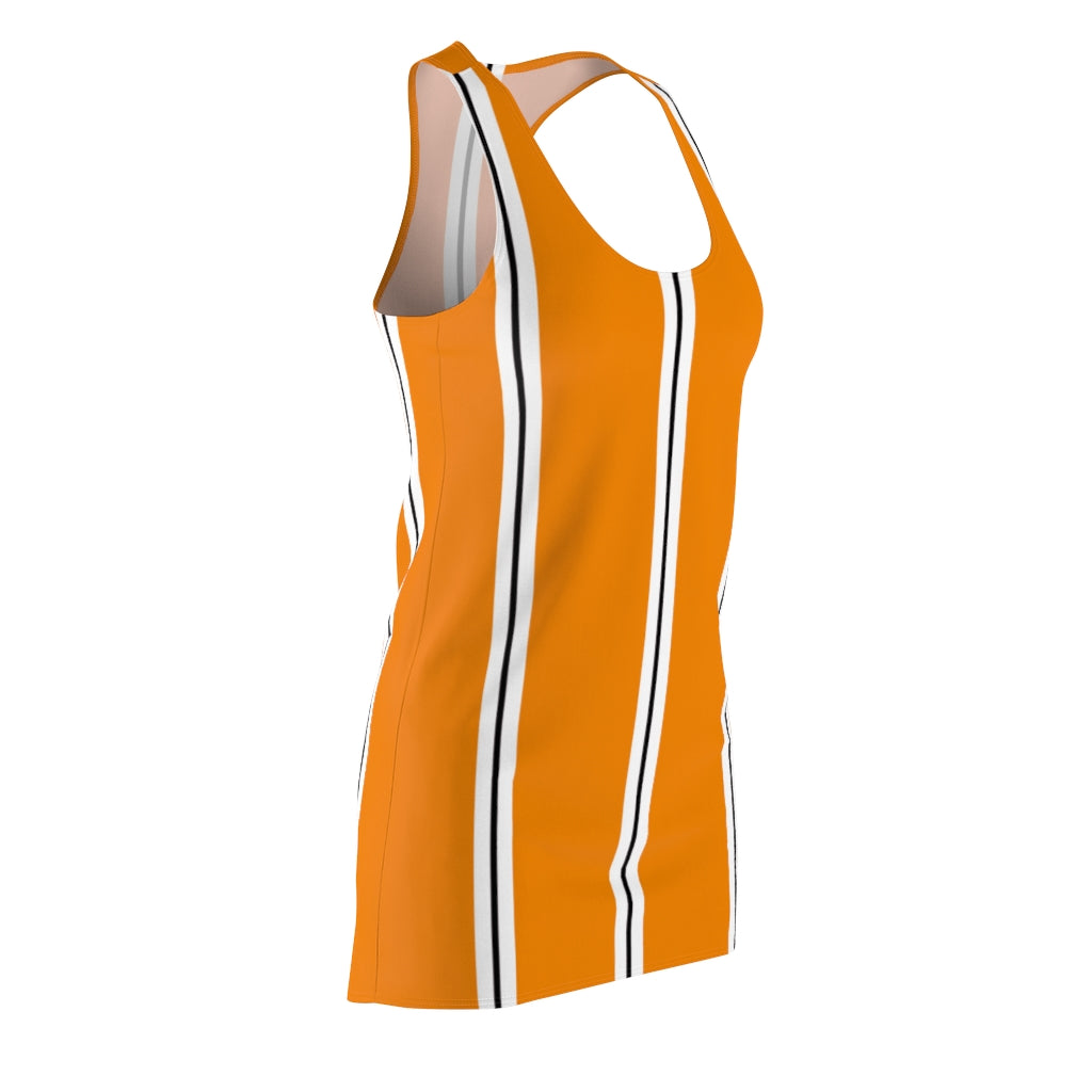 Tangerine BW Stripes Racerback Dress