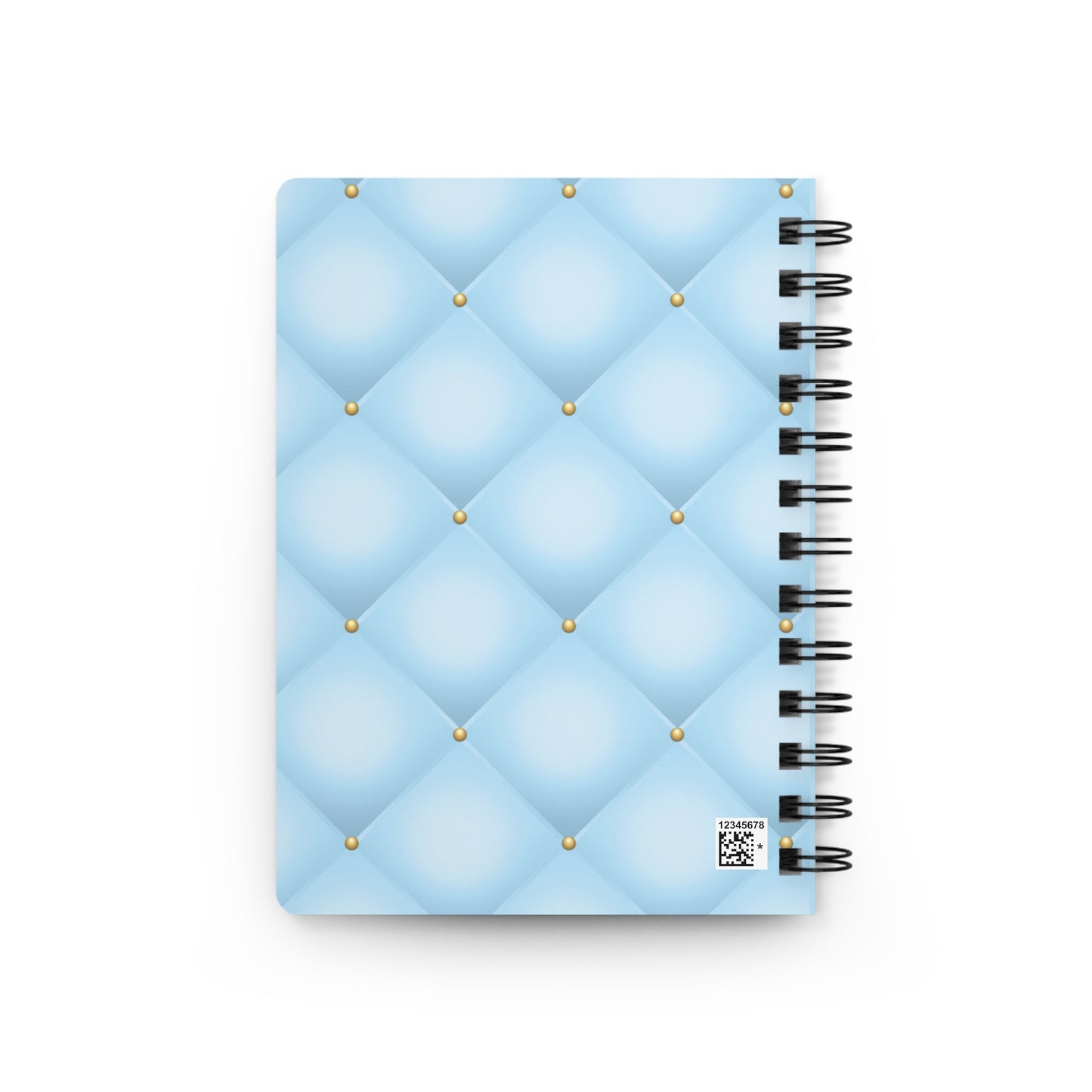 Stop for one minute Tufted Print Light Grayish Blue and Gold Spiral Bound Journal