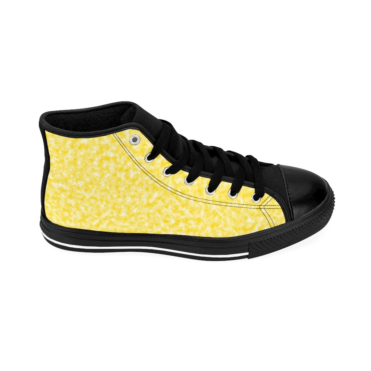 Gold and White Clouds Women's High-top Sneakers