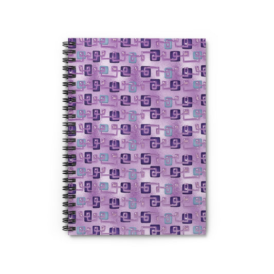 Amethyst Turquoise Design Spiral Ruled Line Notebook