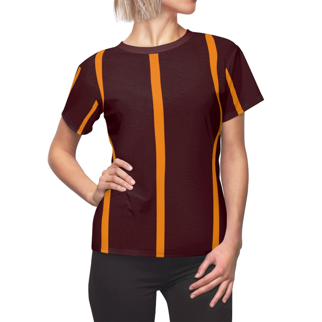 Chocolate Brown Tangerine Stripes Women's Tee