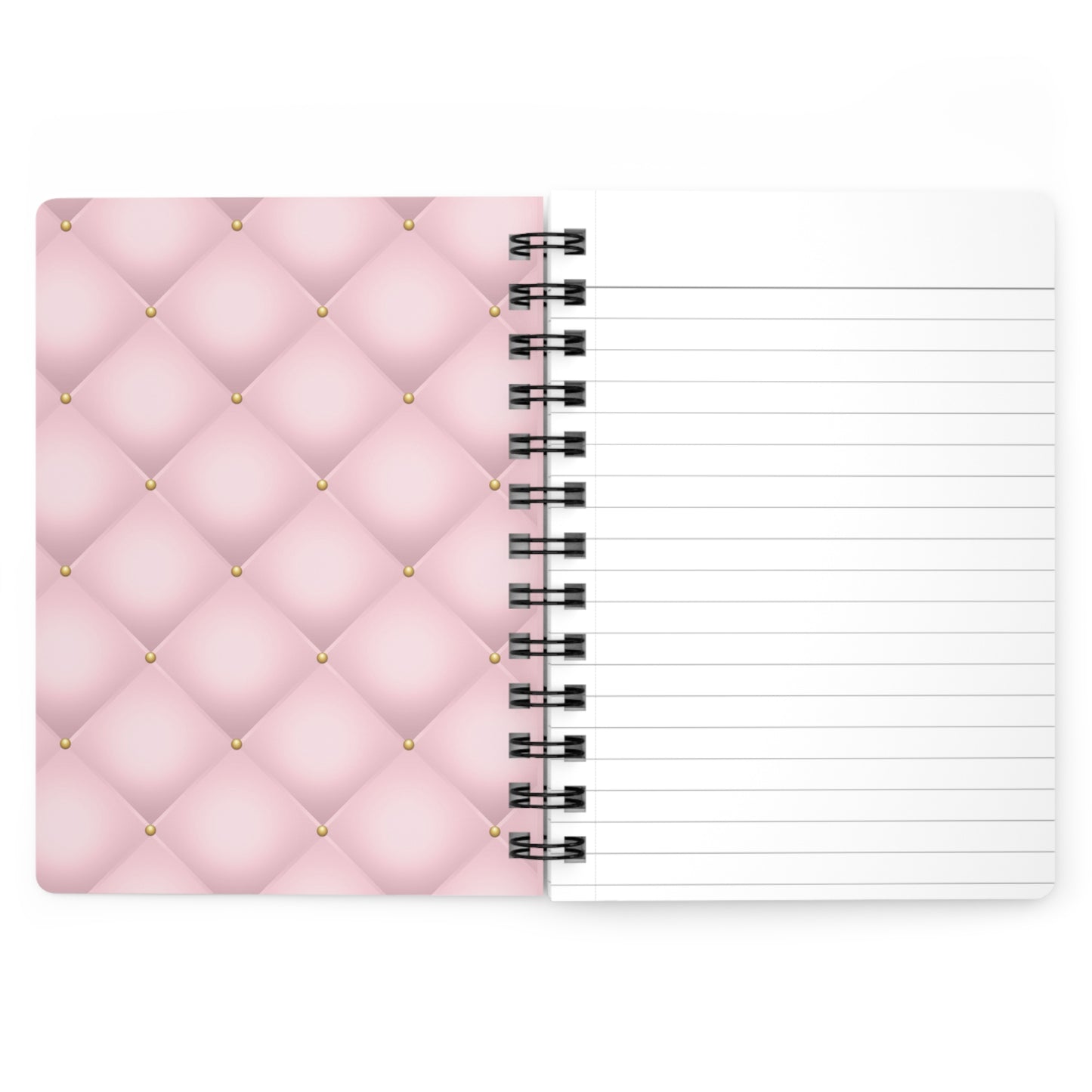 Stop for one minute Tufted Print Light Pink and Gold Spiral Bound Journal
