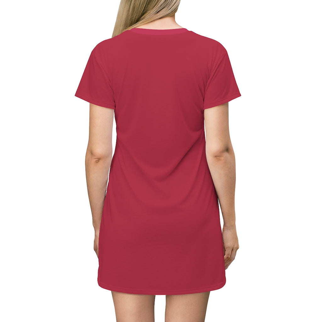Solid Red T-shirt Dress