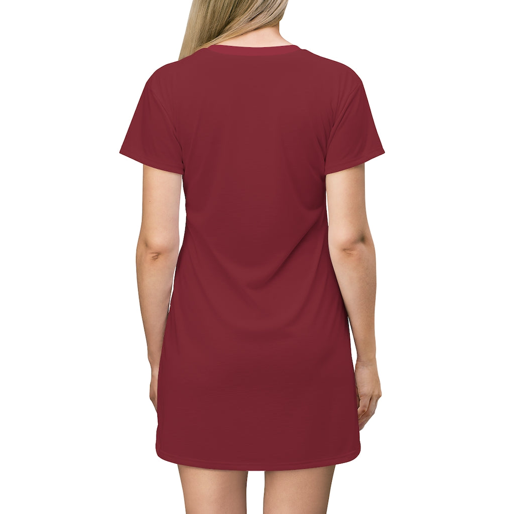 Burgundy T-shirt Dress