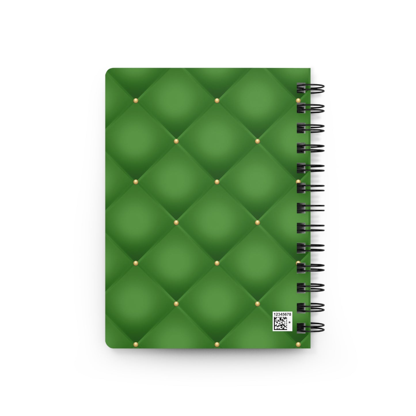 Stop for one minute Tufted Print Green and Gold Spiral Bound Journal