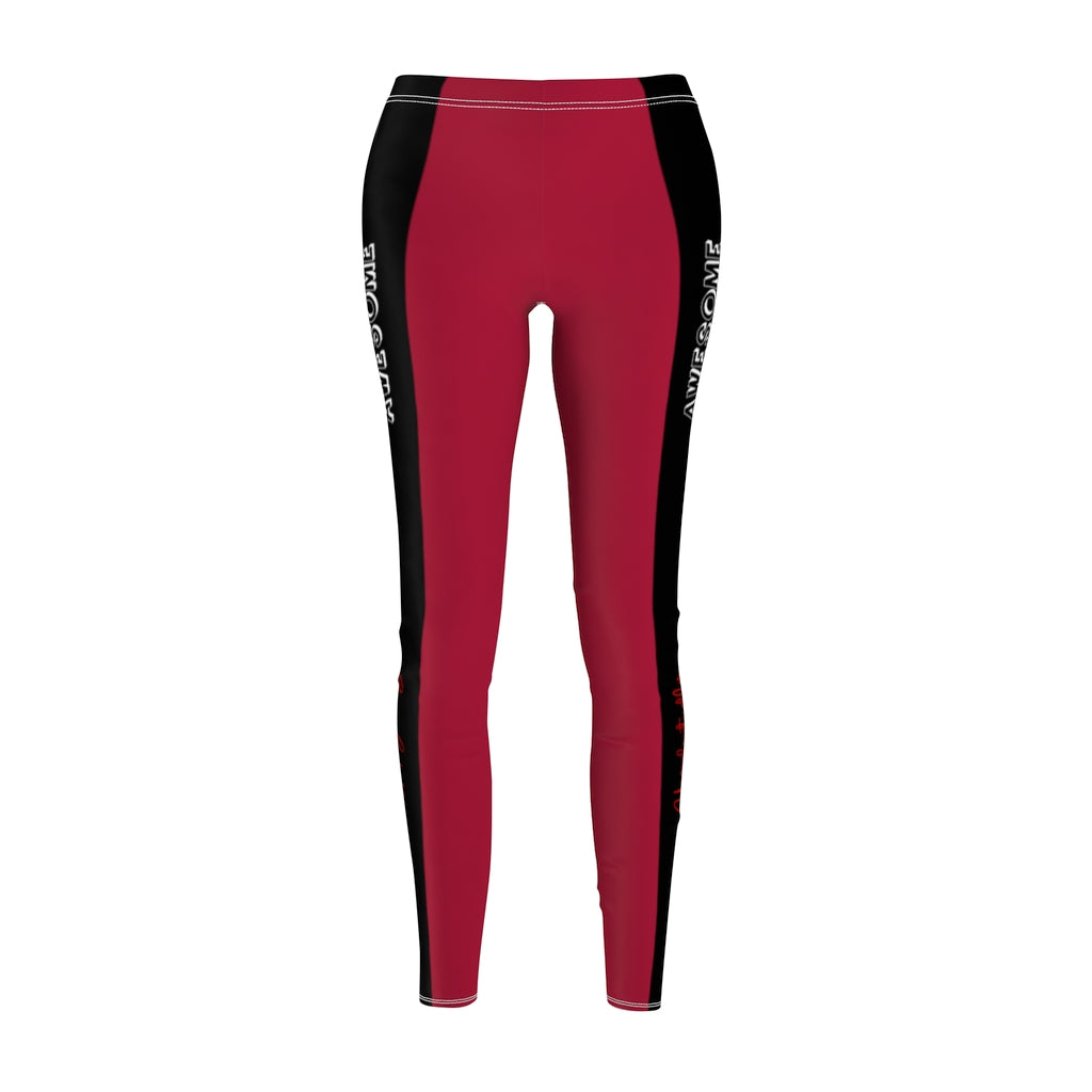 Unapologetically Awesome Red Black Stripe Casual Leggings