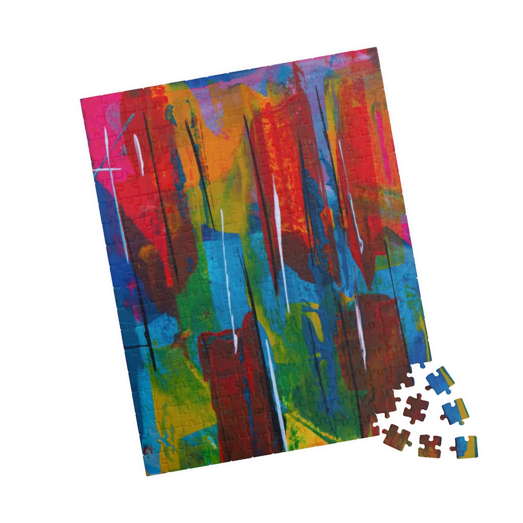 Blue Yellow Red Paint Art Puzzle