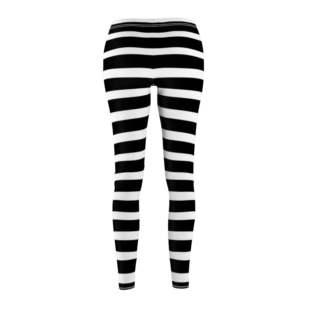 White BLH Stripes Casual Leggings