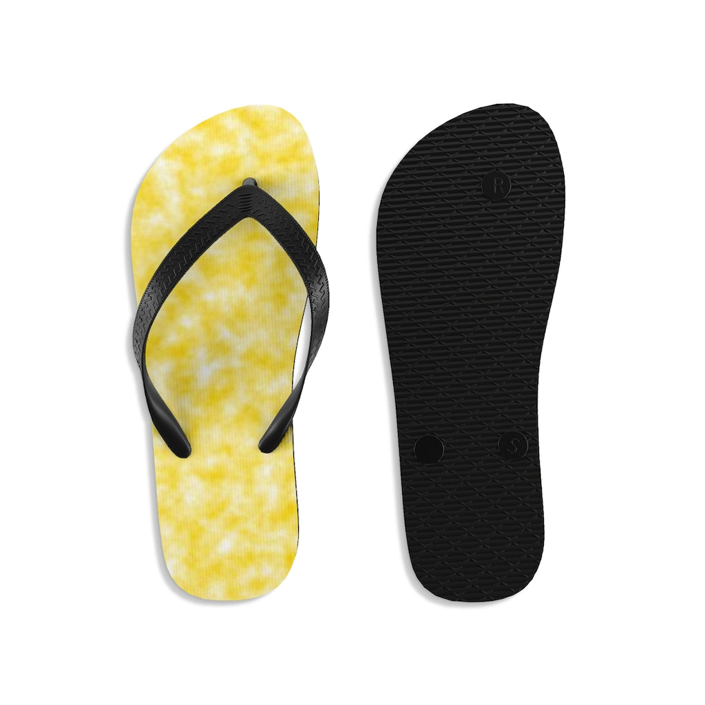 Gold and White Clouds Unisex Flip-Flops