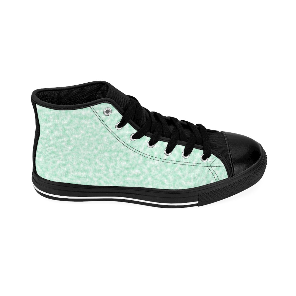 Seafoam Green and White Clouds Women's High-top Sneakers